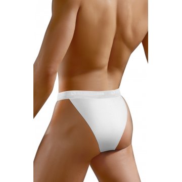 Slipy męskie TANGA SM04 szeroka guma na biodrach sportowe nowoczesne wygodne Białe