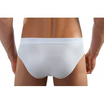 Slipy męskie SM05 klasyczne nieuciskająca guma bawełniane białe