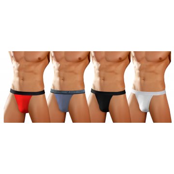 4-PAK Stringi męskie STM01 bawełniane mix kolorów
