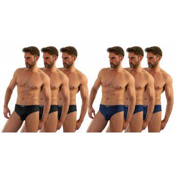 6-PAK Slipy męskie SM03 Czarne Granatowe