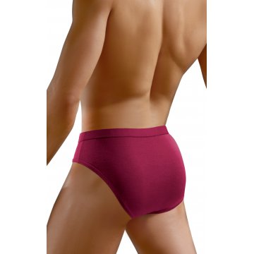 Slipy męskie SM03 sportowy styl micromodal majtki płaskie szwy Bordowe