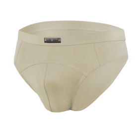 Slipy męskie SM02 bawełniane wygodne nowoczesne z nieuciskającą gumą Jasnobeżowe