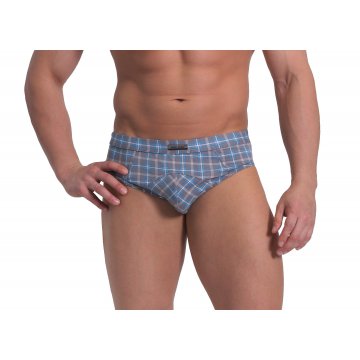 Slipy męskie w kratkę sportowe OKapi bawełniane Krata