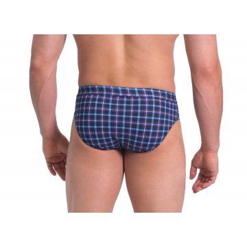 Slipy męskie w kratkę sportowe OKapi bawełniane Krata