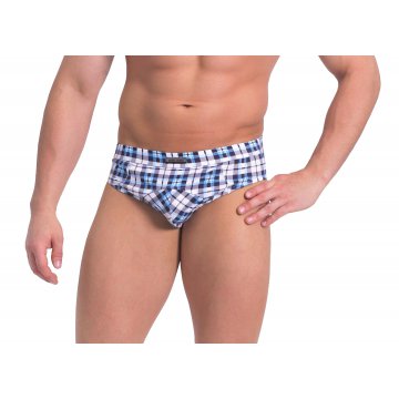 Slipy męskie w kratkę sportowe OKapi bawełniane Krata