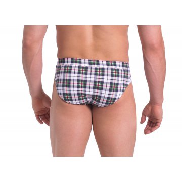 Slipy męskie w kratkę sportowe OKapi bawełniane Krata