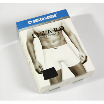 Bokserki męskie BM04 dopasowane bawełniane płaskie szwy klasyczne Czarne