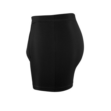 Bokserki męskie BM04 dopasowane bawełniane płaskie szwy klasyczne Czarne