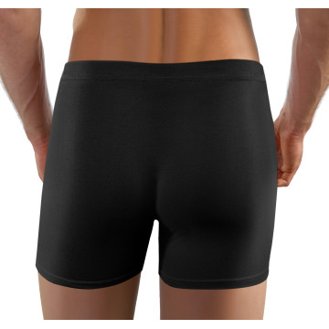 Bokserki męskie BM04 dopasowane bawełniane płaskie szwy klasyczne Czarne