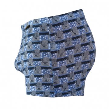 Bokserki męskie komfortowe micromodal nowoczesne Funky kolorowe Niebieskie WZÓR 02