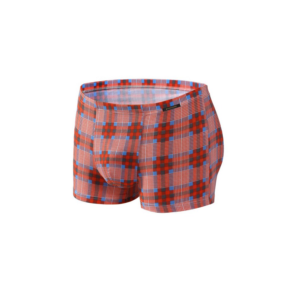 Bokserki męskie micromodal Funky kratka Czerwone Wzór 04