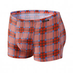 Bokserki męskie micromodal Funky kratka Czerwone Wzór 04