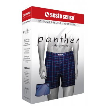 Klasyczne, luźne bokserki męskie PANTHER z rozporkiem na guziczek.