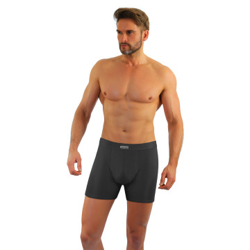 Bokserki męskie BM03 bawełniane dopasowane Grafitowy