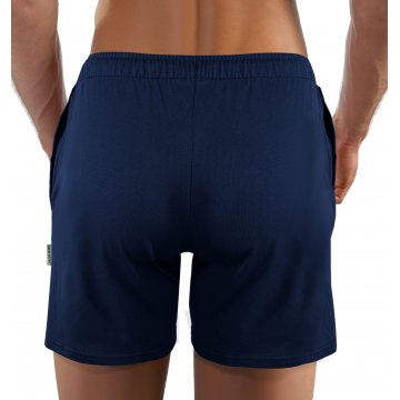 Spodnie piżamowe męskie krótkie Milo 2 bawełniane  gładkie Granatowe