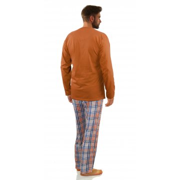 Piżama męska 2527/04 Rudy Brąz długa