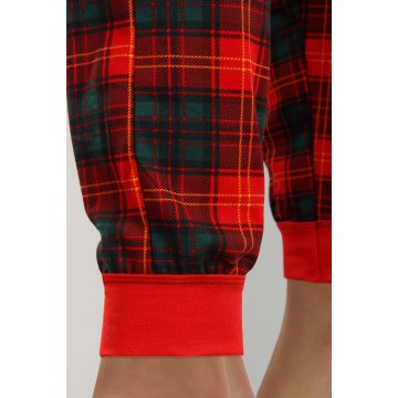 Piżama męska świąteczna długa bawełniana 2576 Skrzat Zielona