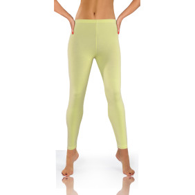Legginsy damskie sportowe bawełniane kryjące długie żółte