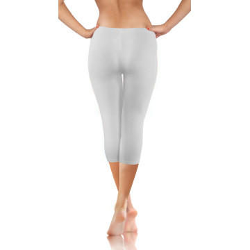 Legginsy damskie sportowe bawełniane kryjące długość 3/4 białe