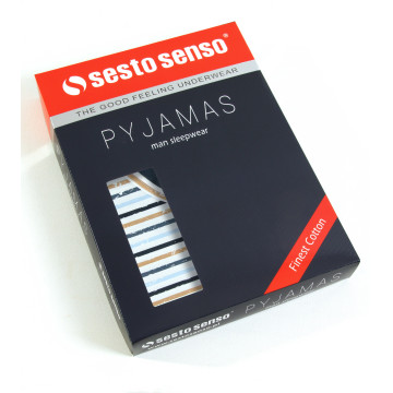 Piżama męska Krótka 2521/14 paski jeans