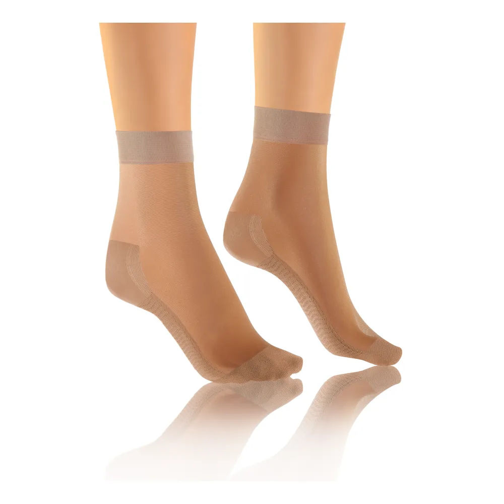 Skarpetki RELAX 20 DEN masujące spód stopy, relaksujące cienkie NATURALE