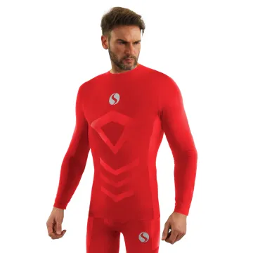 Koszulka męska Thermo Active CL40 długi rękaw czerwona