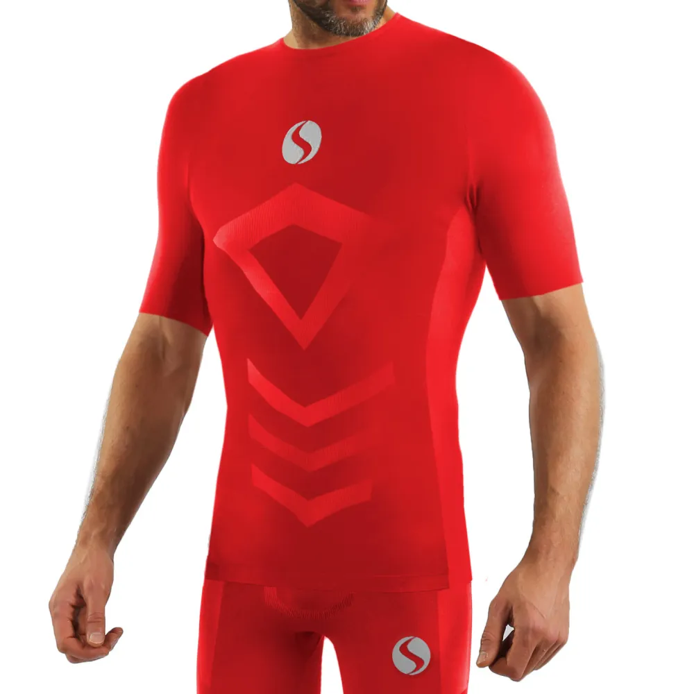 Koszulka męska Thermo Active CL39 krótki rękaw czerwona