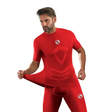 Koszulka męska Thermo Active CL39 krótki rękaw czerwona