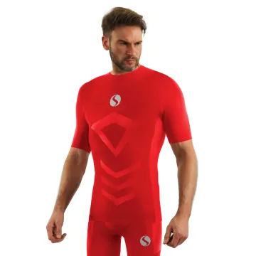 Koszulka męska Thermo Active CL39 krótki rękaw czerwona