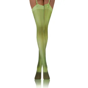 Pończochy 20 DEN do paska ze szwem PDP02 Zielone