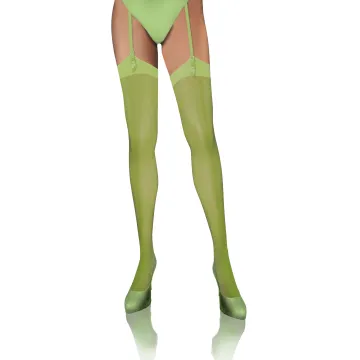 Pończochy 20 DEN do paska ze szwem PDP02 Zielone