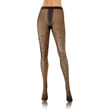 Rajstopy 20 DEN wzorek znaki zodiaku Fashion 6 Czarny