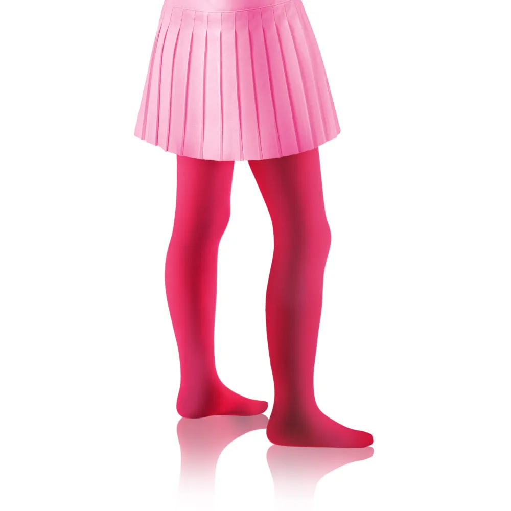 Rajstopy dziewczęce 40 DEN Claudia kolorowe kryjące microfibra Koral