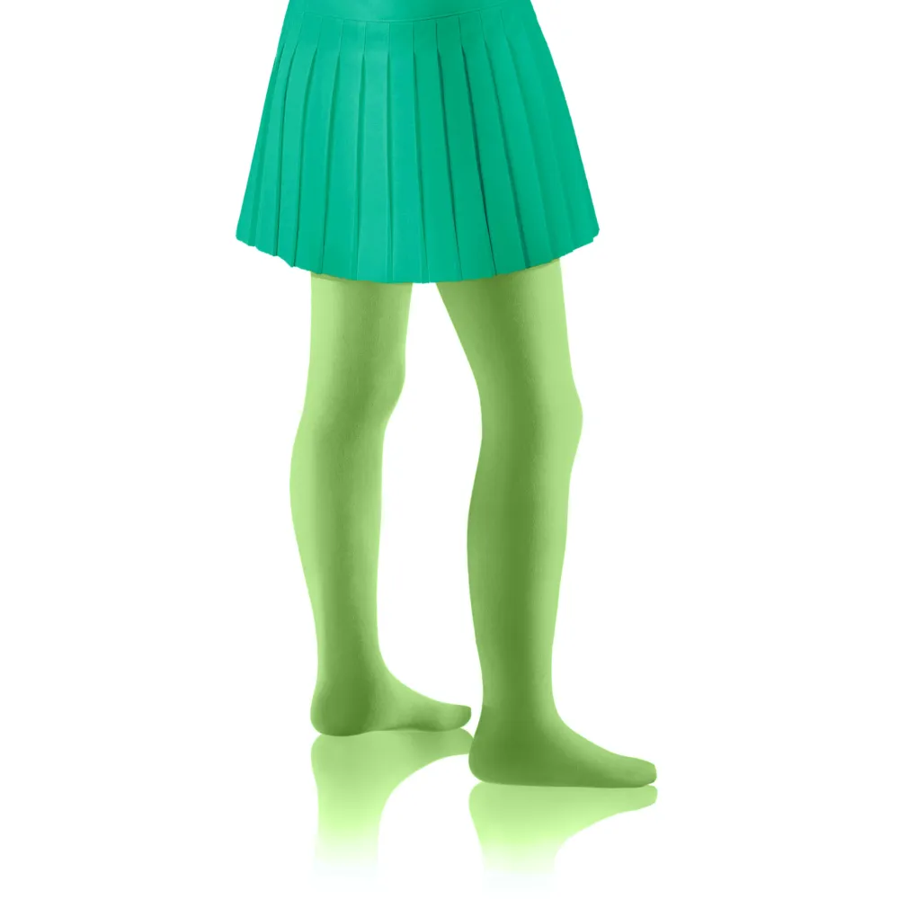 Rajstopy dziewczęce 40 DEN Claudia kolorowe kryjące microfibra Zielony