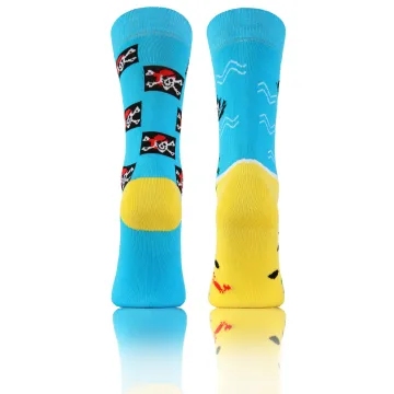 Wesołe skarpety dwie różne bawełniane wzór Pirat