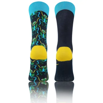 Wesołe skarpety dwie różne bawełniane wzór Modliszka