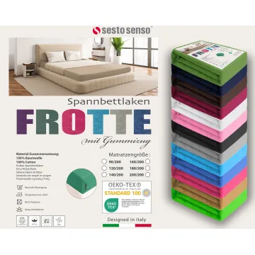 Prześcieradło FROTTE z gumką brązowe