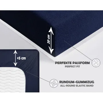 Prześcieradło FROTTE z gumką granatowe