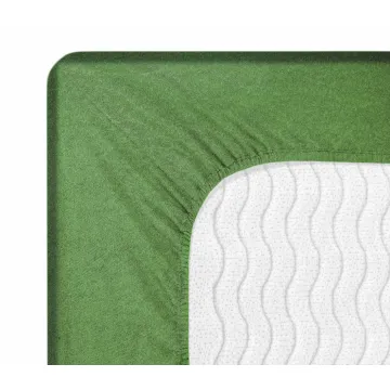 Prześcieradło FROTTE z gumką ciemna zieleń