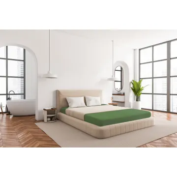 Prześcieradło FROTTE z gumką ciemna zieleń