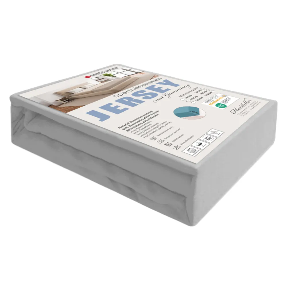 Prześcieradło JERSEY z gumką szare