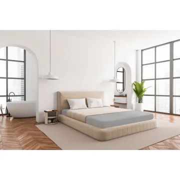 Prześcieradło JERSEY z gumką szare