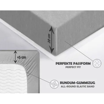 Prześcieradło JERSEY z gumką szare