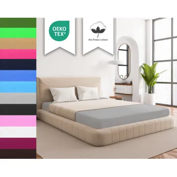 Prześcieradło JERSEY z gumką szare