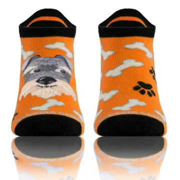 Skarpety stopki dwie różne bawełniane Piesek pomarańcz