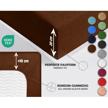 Prześcieradło FROTTE z gumką brązowe