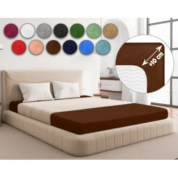 Prześcieradło FROTTE z gumką brązowe