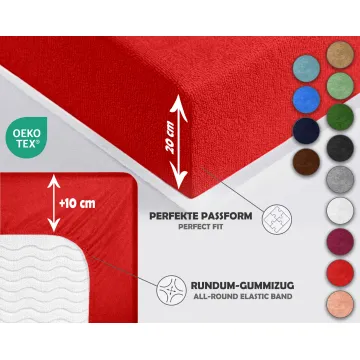 Prześcieradło FROTTE z gumką czerwone