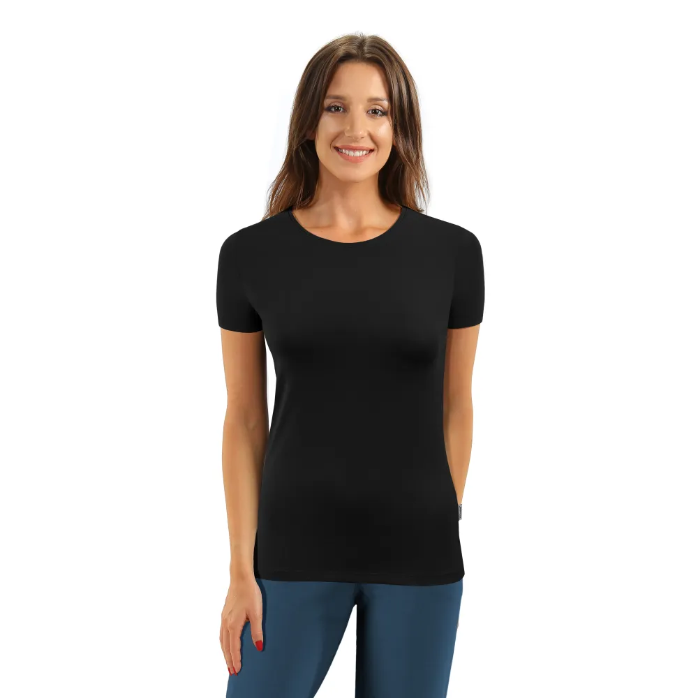 Koszulka damska bawełniana krótki rękaw SS2000 czarna