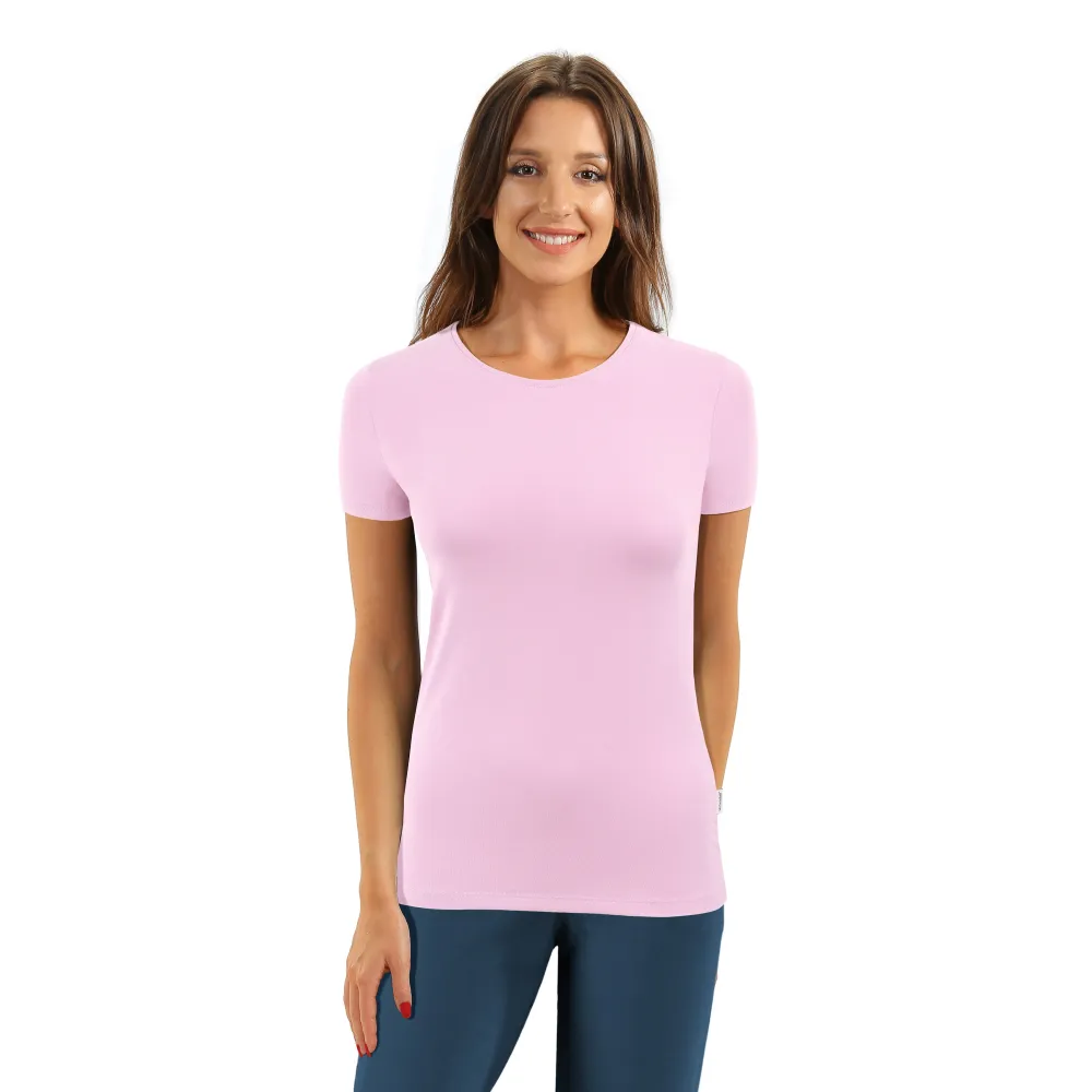 Koszulka damska bawełniana krótki rękaw SS2000 różowa